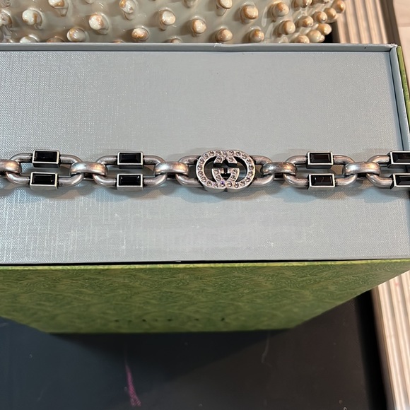 LIMITED GUCCI black and silver chain Gucci bag with Swarovski crystals. BNIB - Picture 6 of 10